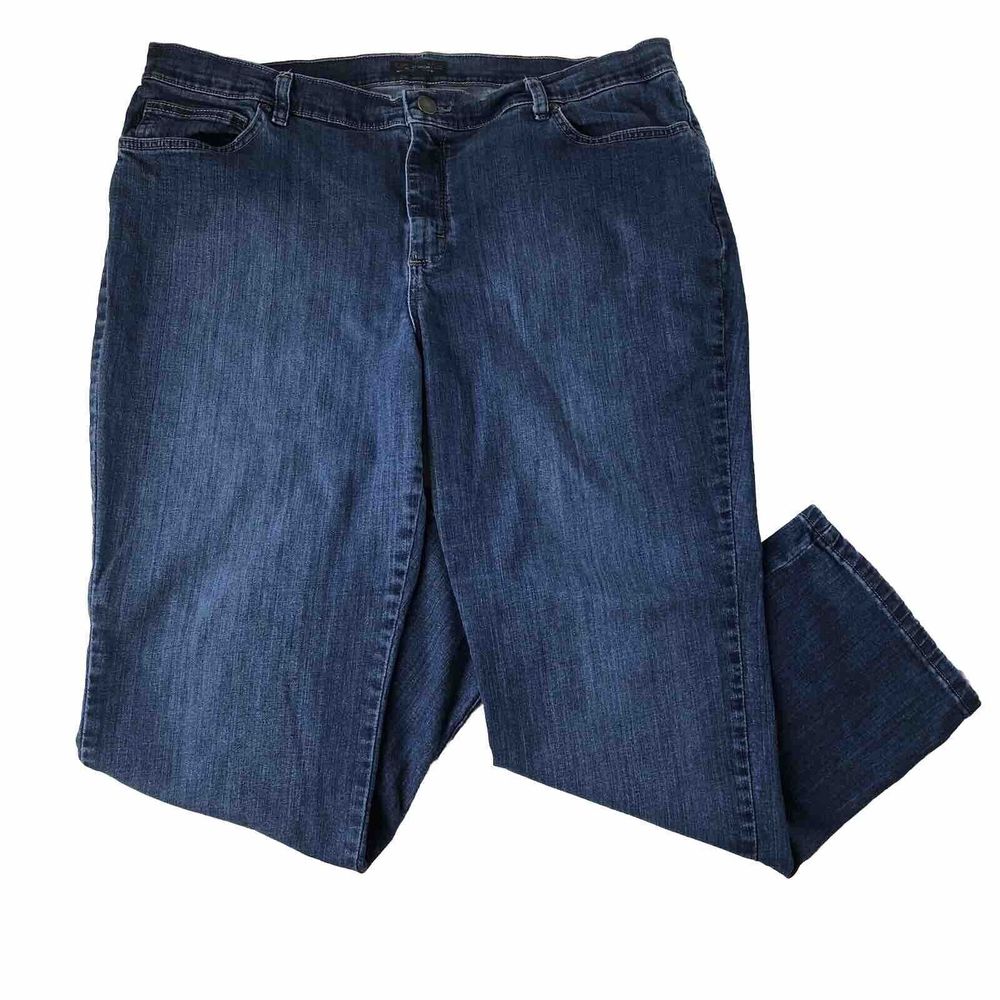 Lee Womens Jeans 18P Petite Blue Straight Leg Mid Rise 5 Pockets